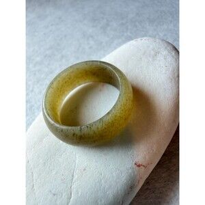 Honey Jade Ring Band Natural brown patterned Nephrite Earthy Jade Ring sz 7